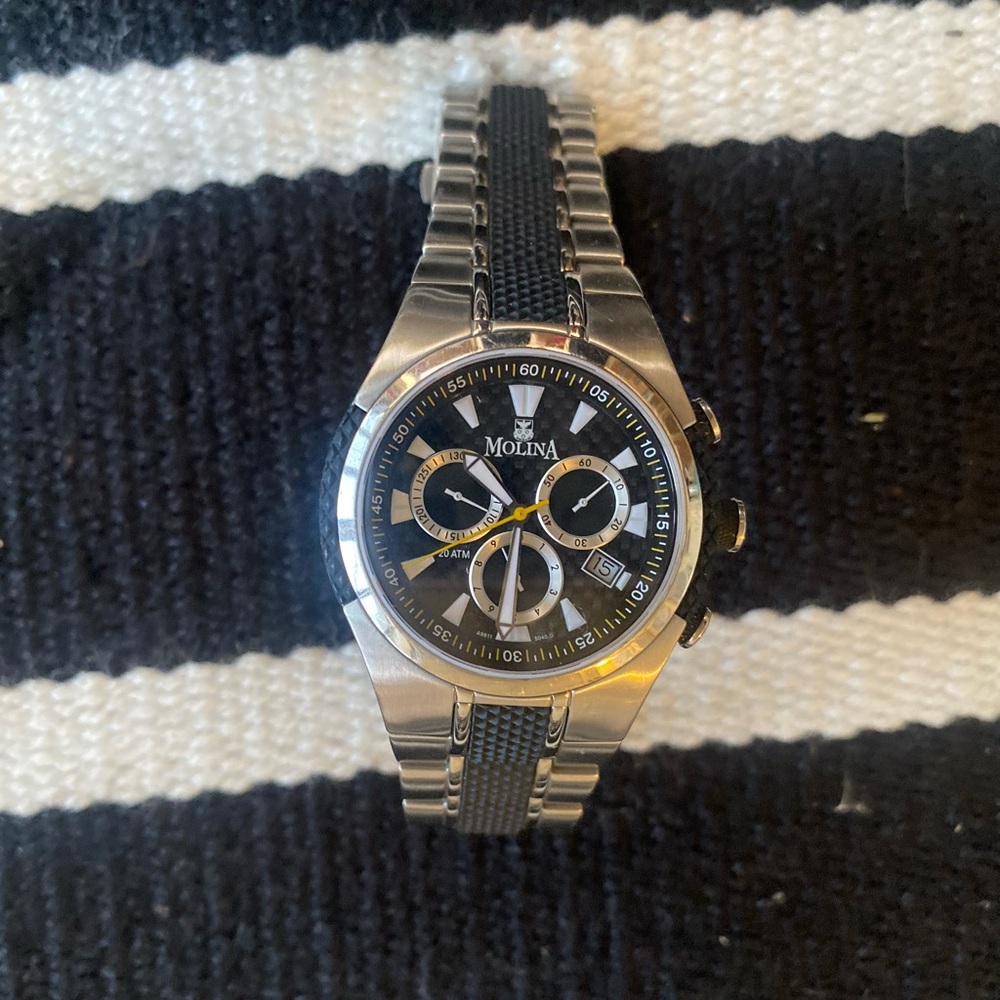 Molina Black and Silver Men's Watch